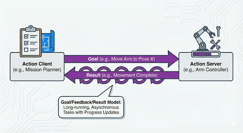 Data Flow for a ROS 2 Action